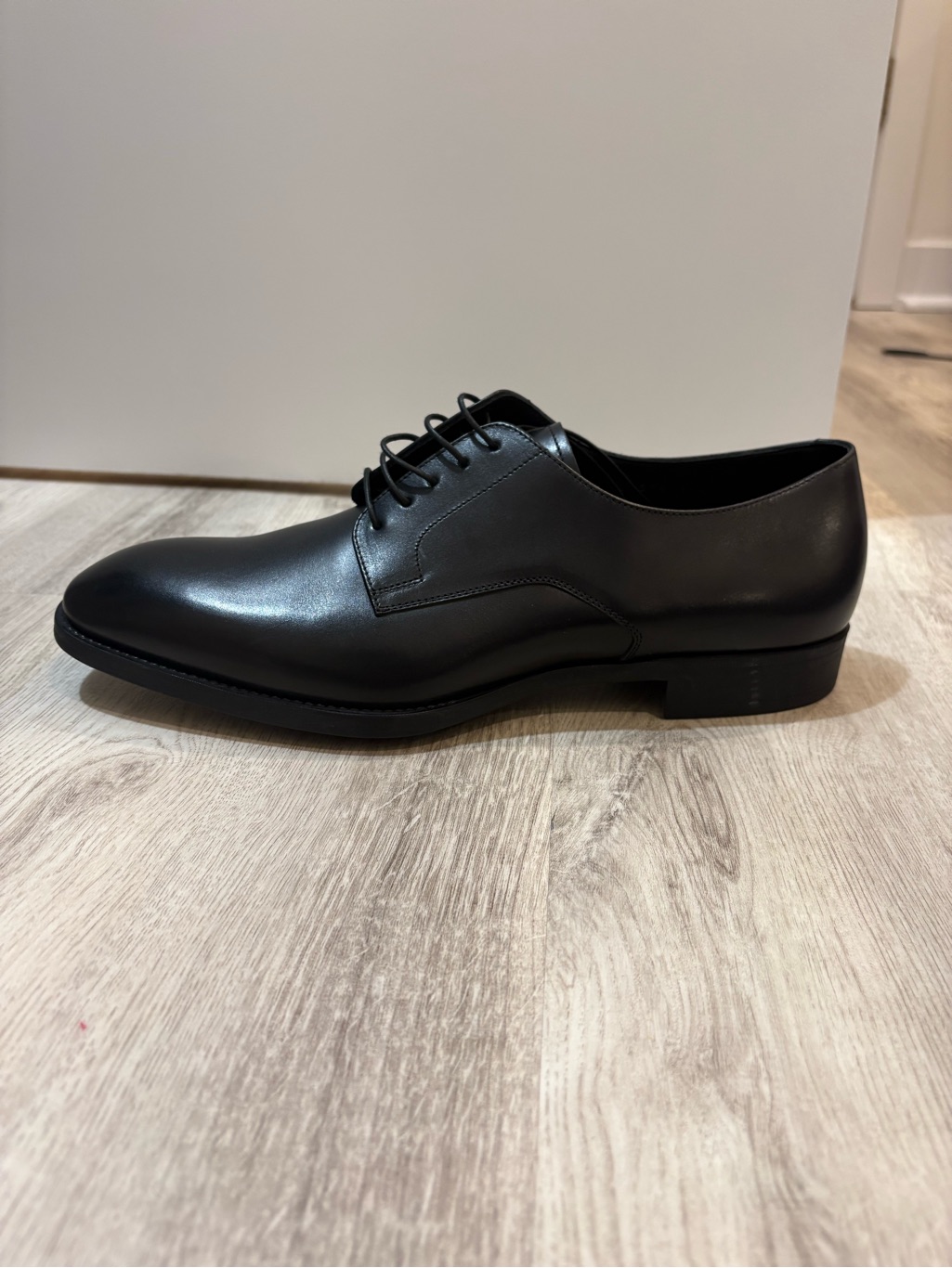 Giorgio Armani Black Leather Derby Shoes